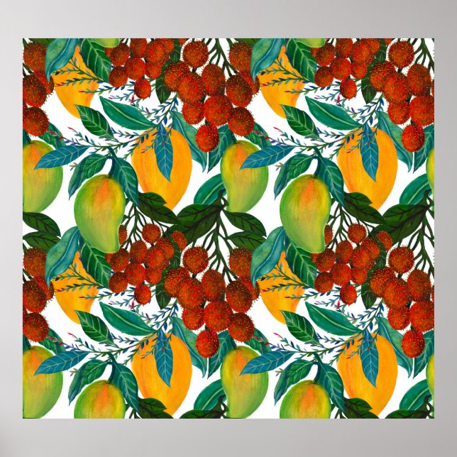 Exotic Mango: Sommer nahtlos Poster (Vorne)