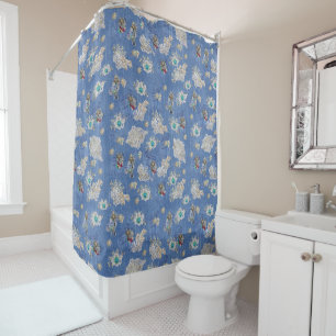Exotic Mix Blue Bird Feder Print Duschvorhang