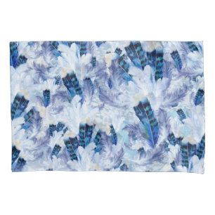 Exotic Mix Blue Bird Feder Print Kissenbezug