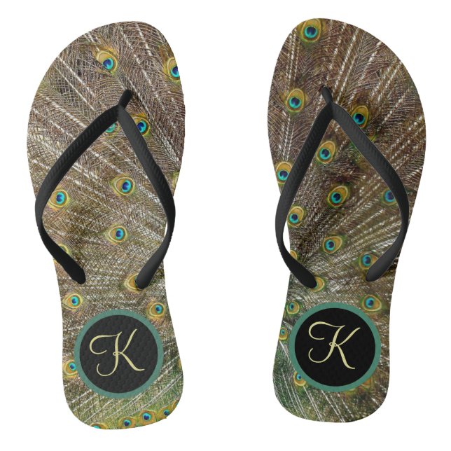 Exotic Monogram Peacock Flip Flops (Fußbett)