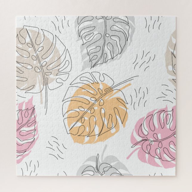 Exotic Monstera Line Zeichnend Kunst (Vertikal)