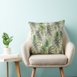 Exotic Monstera Palm Pastel Muster Kissen