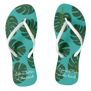Exotic Monstera Palmenblättrige Strandflippen Flip Flops