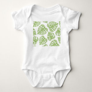 Exotic Palm Blätter Vintag Baby Strampler