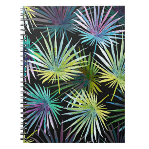 Exotic Palm Blätter Wasserfarbe Notizblock