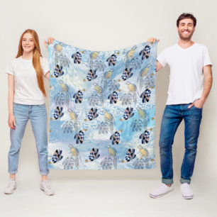 Exotic-Parrot-Bird-Tone-Feathers Fleecedecke