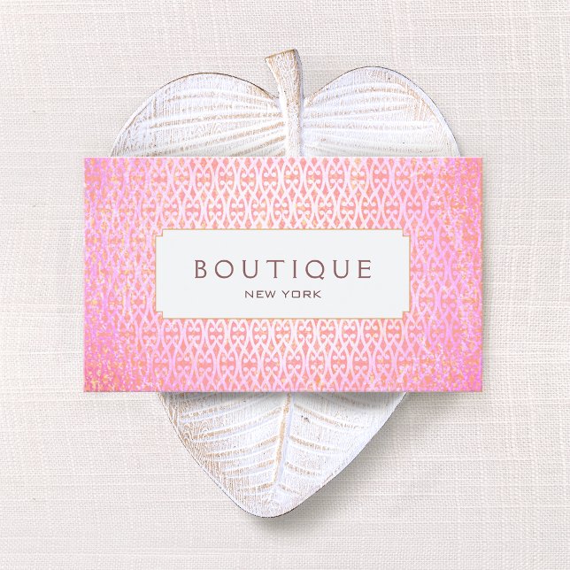 Exotic Pink Artistic Pattern Fashion and Beauty Visitenkarte (Von Creator hochgeladen)
