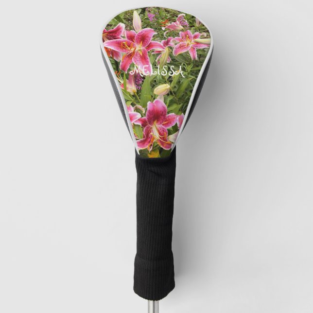 Exotic Pink Tiger Lily Golf Head Cover Headcover (Vorderseite)