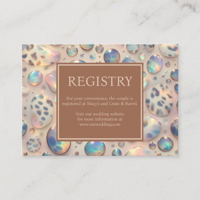 Exotic Posh GIft Registry Details Enclosure Cards Begleitkarte (Vorderseite)