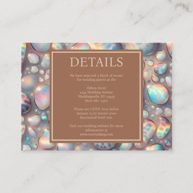 Exotic Posh Reception Details Enclosure Cards Begleitkarte (Vorderseite)