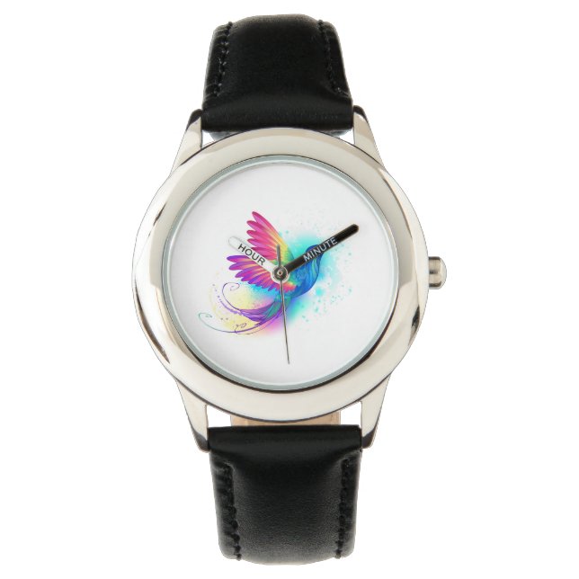 Exotic Rainbow Hummingbird Armbanduhr (Vorderseite)