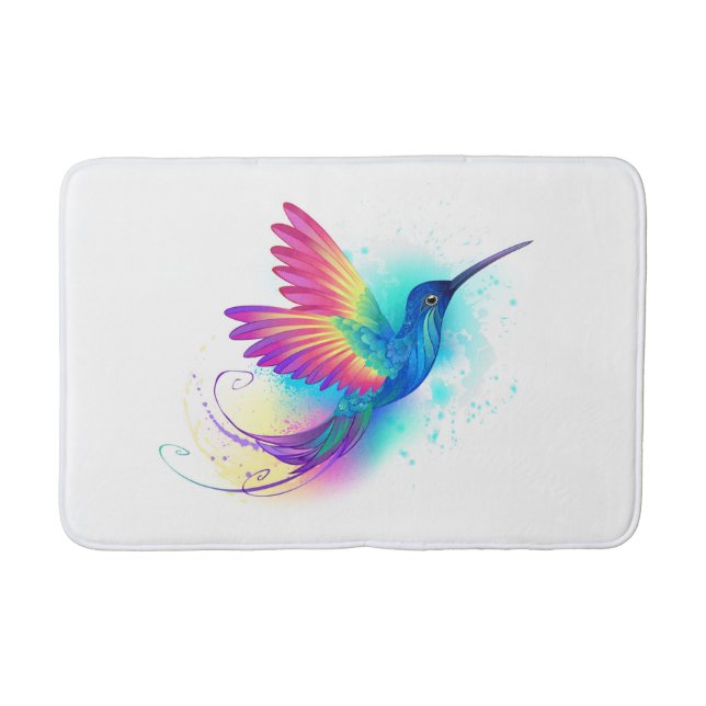 Exotic Rainbow Hummingbird Badematte (Vorderseite)