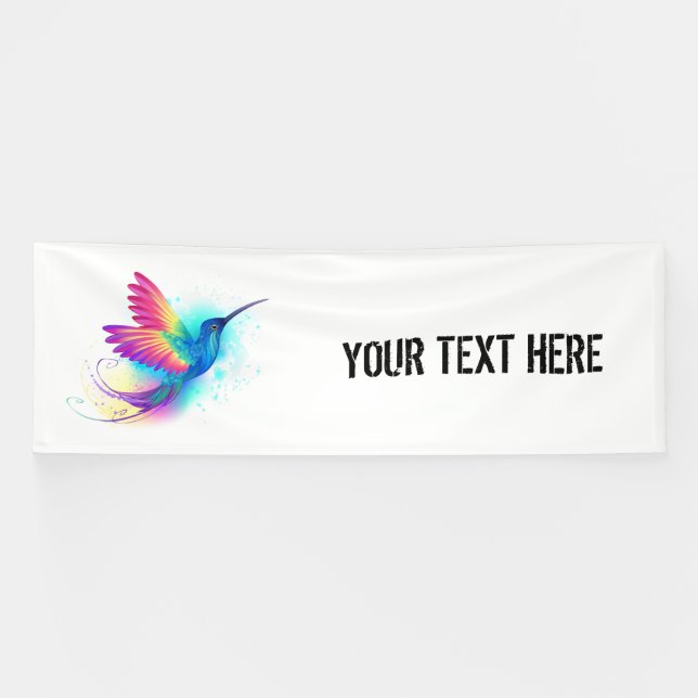Exotic Rainbow Hummingbird Banner (Horizontal)