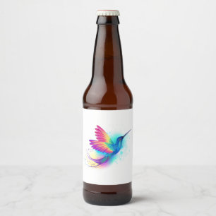 Exotic Rainbow Hummingbird Bierflaschenetikett