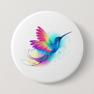 Exotic Rainbow Hummingbird Button