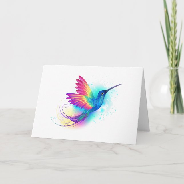 Exotic Rainbow Hummingbird Dankeskarte (Vorderseite)