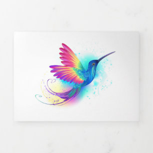 Exotic Rainbow Hummingbird Dreifach Gefaltete Einladung