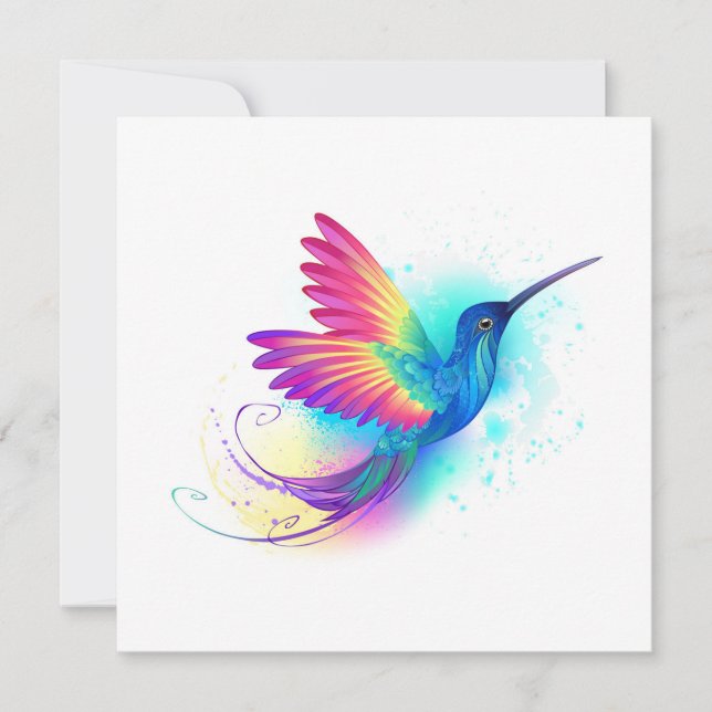 Exotic Rainbow Hummingbird Einladung (Vorderseite)