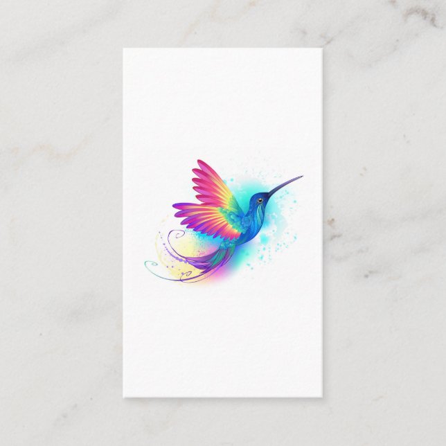 Exotic Rainbow Hummingbird Empfehlungskarte (Vorderseite)