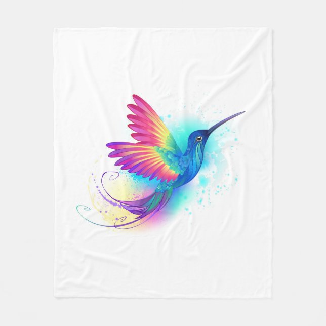 Exotic Rainbow Hummingbird Fleecedecke (Vorderseite)