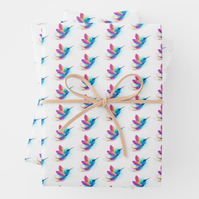 Exotic Rainbow Hummingbird Geschenkpapier Set (Beispiel)