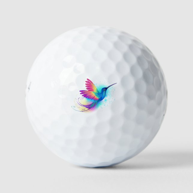 Exotic Rainbow Hummingbird Golfball (Vorderseite)
