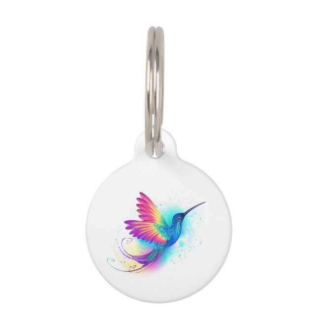 Exotic Rainbow Hummingbird Haustiermarke (Vorderseite)