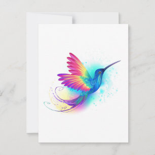 Exotic Rainbow Hummingbird Hinweiskarte