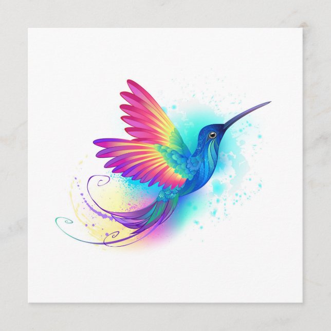 Exotic Rainbow Hummingbird Hinweiskarte (Vorderseite)