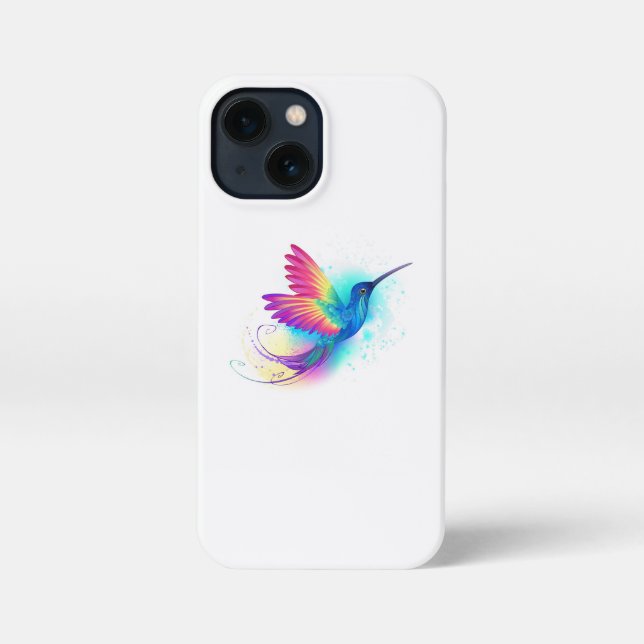 Exotic Rainbow Hummingbird iPhone 13 Mini Hülle (Rückseite)