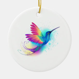 Exotic Rainbow Hummingbird Keramik Ornament
