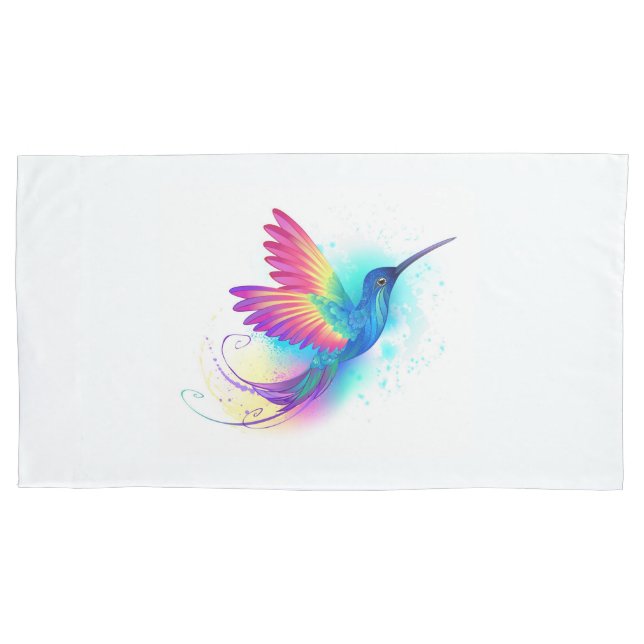 Exotic Rainbow Hummingbird Kissenbezug (Vorderseite)