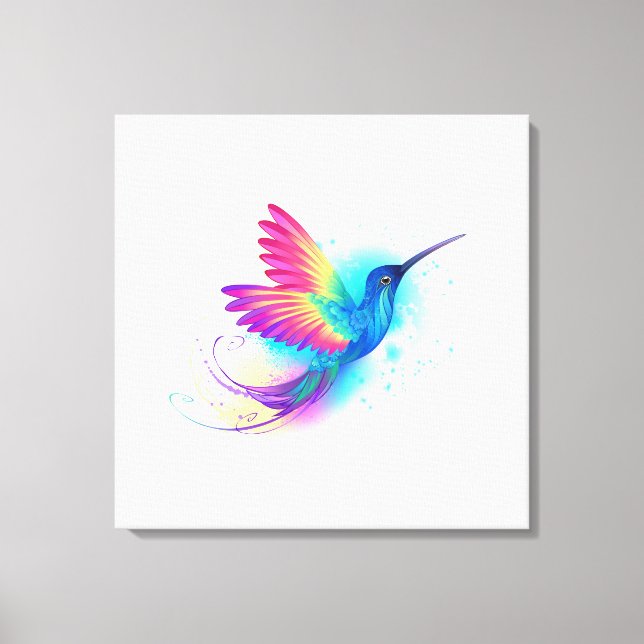 Exotic Rainbow Hummingbird Leinwanddruck (Vorderseite)