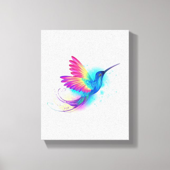 Exotic Rainbow Hummingbird Leinwanddruck (Vorderseite)