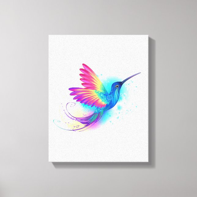 Exotic Rainbow Hummingbird Leinwanddruck (Vorderseite)