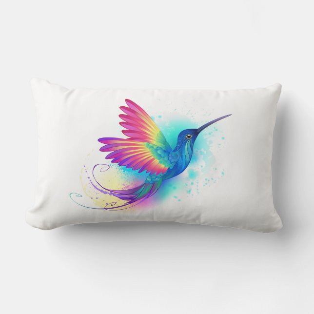 Exotic Rainbow Hummingbird Lendenkissen (Vorderseite)