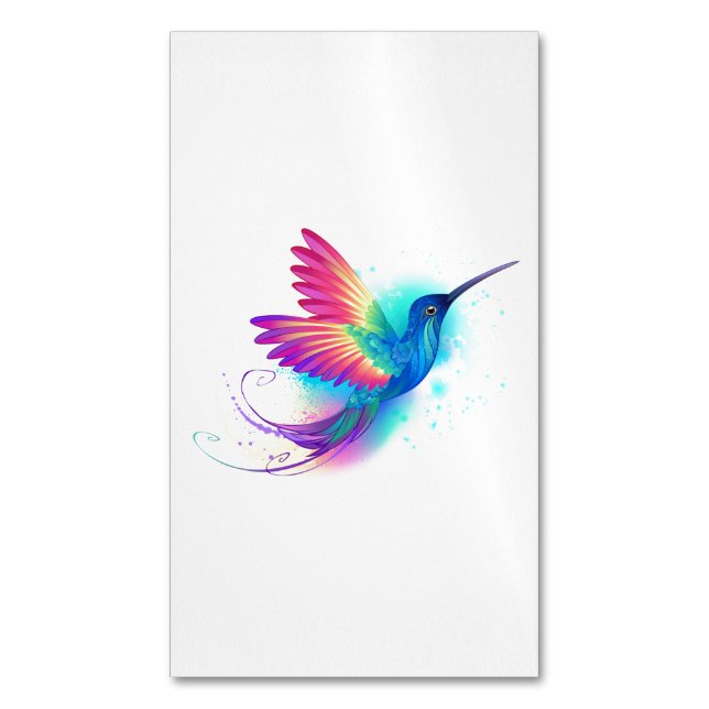 Exotic Rainbow Hummingbird Magnetische Visitenkarte (Vorderseite Vertikal)