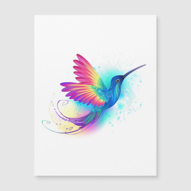 Exotic Rainbow Hummingbird Magnetkarte (Vorderseite)
