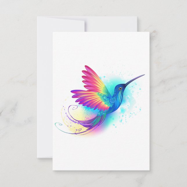 Exotic Rainbow Hummingbird Mitteilungskarte (Vorderseite)