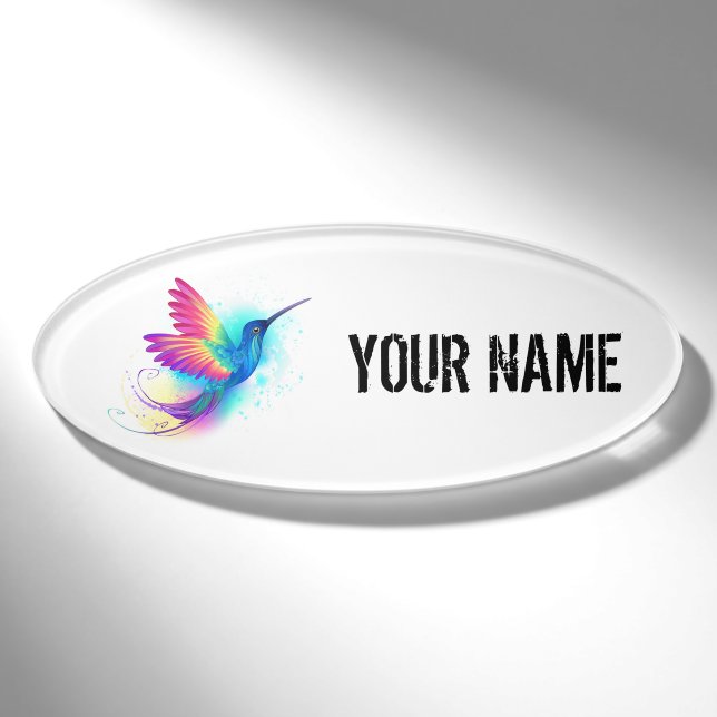 Exotic Rainbow Hummingbird Namenschild (Vorderseite)