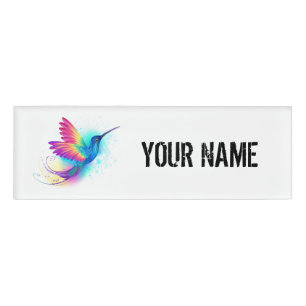 Exotic Rainbow Hummingbird Namenschild