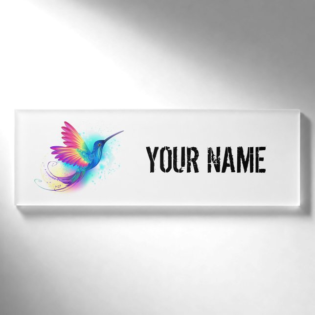 Exotic Rainbow Hummingbird Namenschild (Vorderseite)