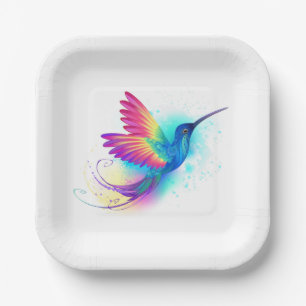 Exotic Rainbow Hummingbird Pappteller
