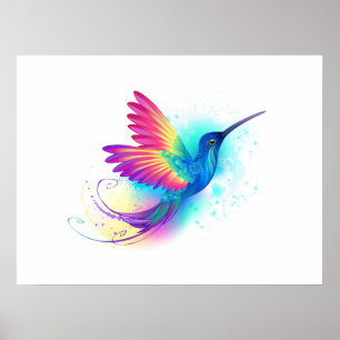 Exotic Rainbow Hummingbird Poster