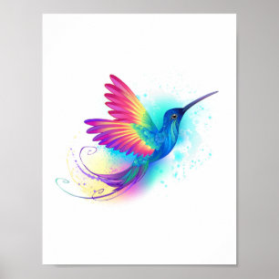 Exotic Rainbow Hummingbird Poster