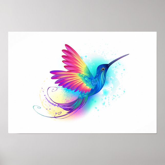 Exotic Rainbow Hummingbird Poster (Vorne)