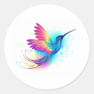 Exotic Rainbow Hummingbird Runder Aufkleber