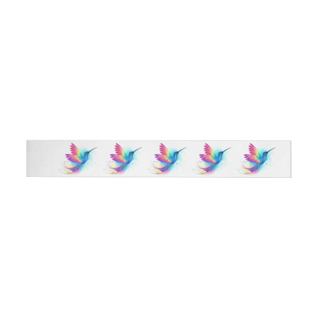 Exotic Rainbow Hummingbird Rundum-Adressaufkleber (Person)