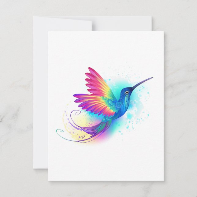 Exotic Rainbow Hummingbird Save The Date (Vorderseite)