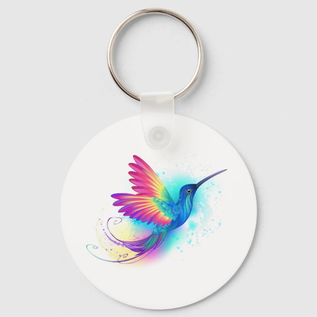 Exotic Rainbow Hummingbird Schlüsselanhänger (Vorderseite)